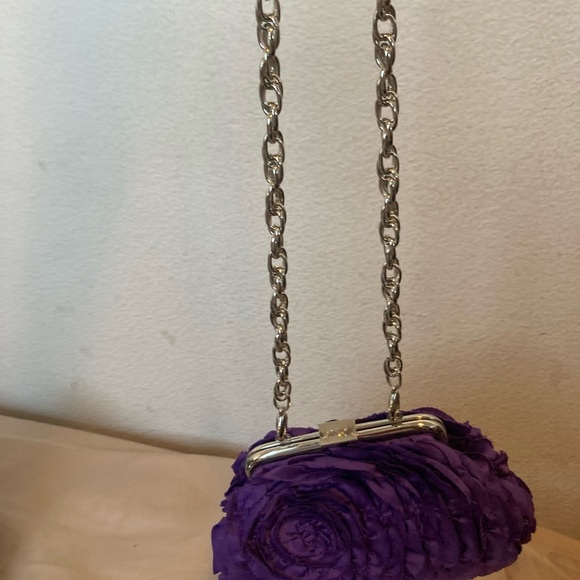 White House Black Market Purple Floral Clutch - Picture 5 of 5